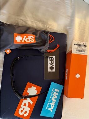 SPY Black Sunglasses with Orange Accents